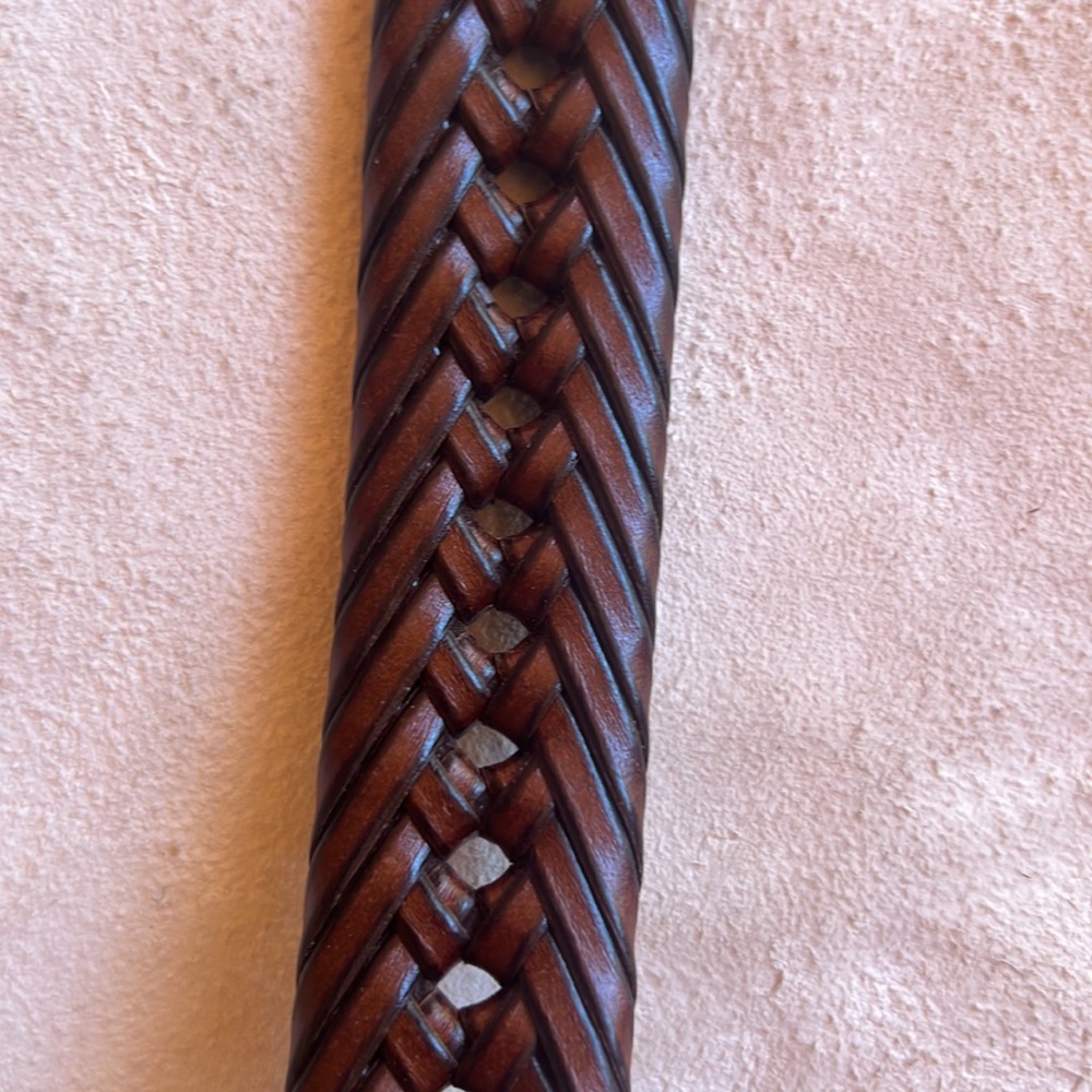 Dockers leather with synthetic leather lacing woven/ braided belt mens XL 42-44 - Picture 5 of 7